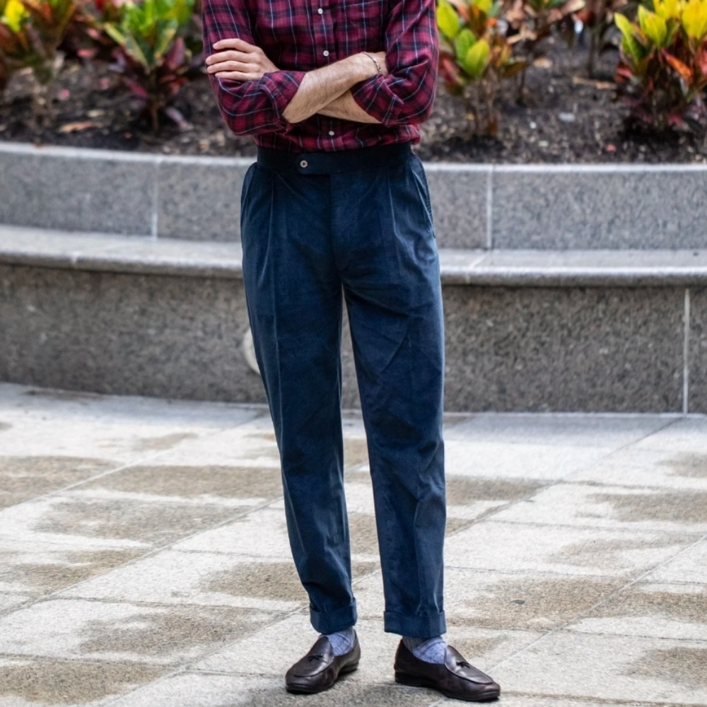 Alan Flusser Navy Blue Pants. Style C1660P